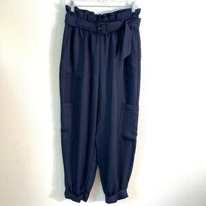 Express‎ Womens Medium Navy Super High Rise Cargo Jogger Pants Pull On